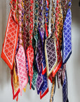 Woven Scarf Chain Purse/Phone Strap - Crimson