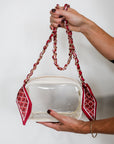 Woven Scarf Chain Purse/Phone Strap - Crimson
