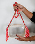Woven Scarf Chain Purse/Phone Strap - Red