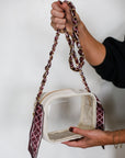 Woven Scarf Chain Purse/Phone Strap - Maroon