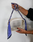 Woven Scarf Chain Purse/Phone Strap - Blue