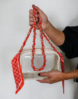Woven Scarf Chain Purse/Phone Strap - Burnt Orange