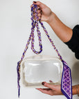 Woven Scarf Chain Purse/Phone Strap - Purple