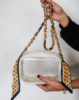 Woven Scarf Chain Purse/Phone Strap - Black and Yellow