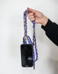 Woven Scarf Chain Purse/Phone Strap - Blue