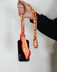 Woven Scarf Chain Purse/Phone Strap - Red & Gold