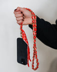 Woven Scarf Chain Purse/Phone Strap - Bright Orange