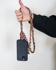 Woven Scarf Chain Purse/Phone Strap - Maroon