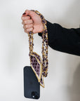 Woven Scarf Chain Purse/Phone Strap - Maroon & Gold