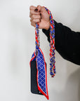 Woven Scarf Chain Purse/Phone Strap - Red & Blue