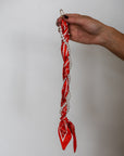 Woven Scarf Pearl Phone Strap/Wristlet - Burnt Orange