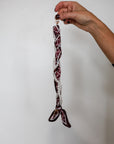 Woven Scarf Pearl Phone Strap/Wristlet - Maroon