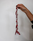 Woven Scarf Pearl Phone Strap/Wristlet - Crimson