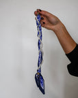 Woven Scarf Pearl Phone Strap/Wristlet - Blue