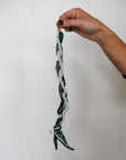 Woven Scarf Pearl Phone Strap/Wristlet - Green & Gold