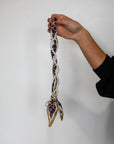 Woven Scarf Pearl Phone Strap/Wristlet - Maroon & Gold