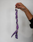 Woven Scarf Pearl Phone Strap/Wristlet - Purple