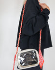 Woven Scarf Chain Purse/Phone Strap - Red & Gold