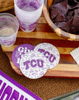 Texas Christian University (TCU) drink coasters – alternate view