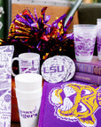 Louisiana State University (LSU) drink coasters – alternate view