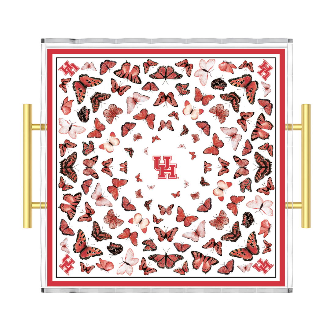 University of Houston Butterfly Acrylic Tray