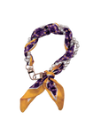 Woven Scarf Pearl Phone Strap/Wristlet - Purple & Gold