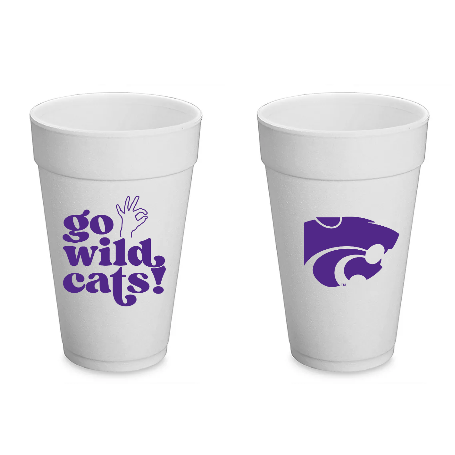 Kansas State Styrofoam Cups Set of 8 - 20 ounces