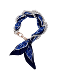 Woven Scarf Pearl Phone Strap/Wristlet - Blue