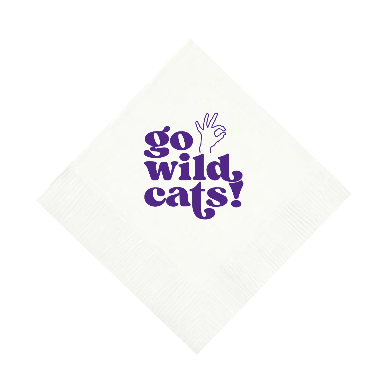 Kansas State White 3 ply Napkins Set of 25