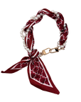 Woven Scarf Pearl Phone Strap/Wristlet - Crimson