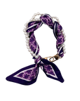 Woven Scarf Pearl Phone Strap/Wristlet - Purple