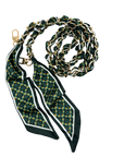 Woven Scarf Chain Purse/Phone Strap - Green & Gold
