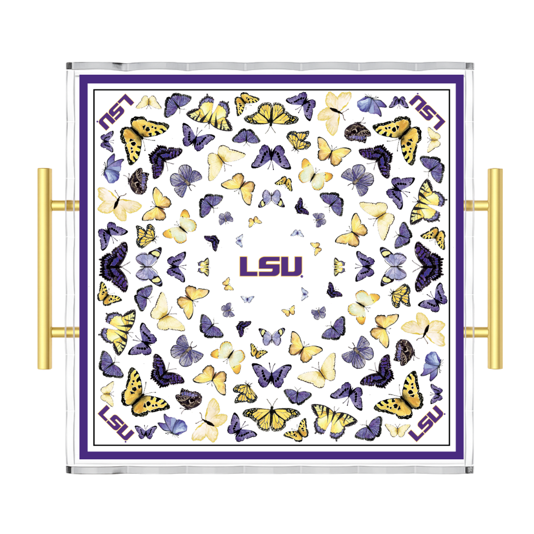 LSU Butterfly Acrylic Tray