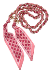 Woven Scarf Chain Purse/Phone Strap - Pink