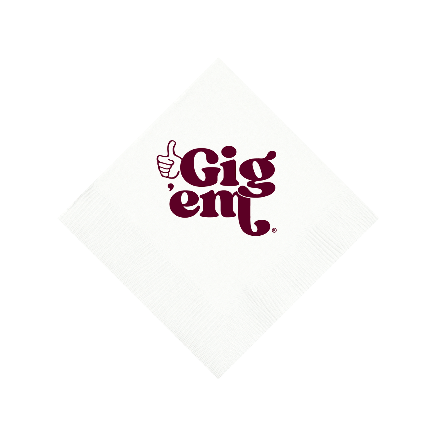 A&M White Collegiate 3ply Napkins