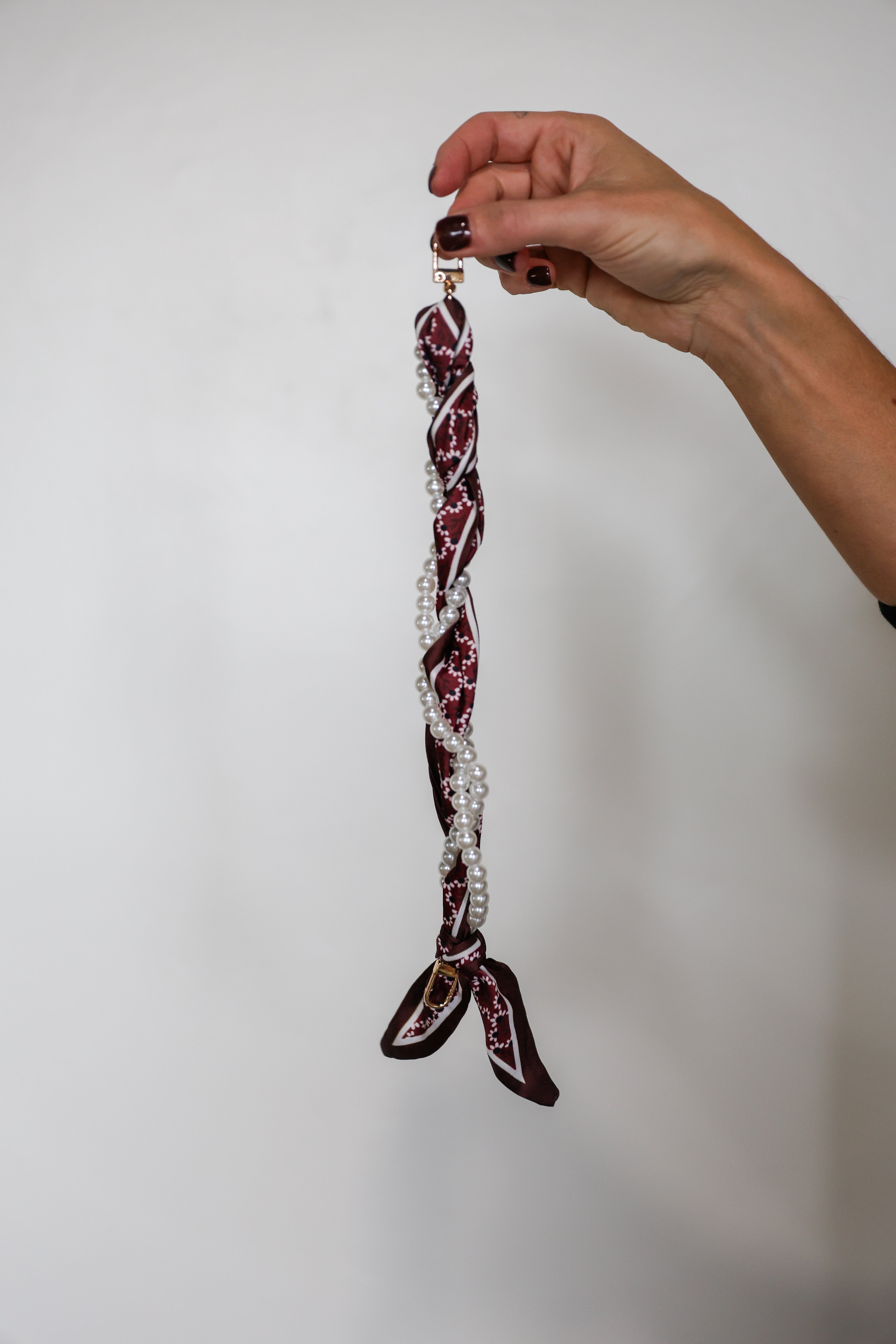 Woven Scarf Pearl Phone Wristlets | Victory Lap