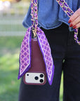 Woven Scarf Chain Purse/Phone Strap - Purple