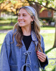 The Sideline Scarf™ - Navy & Silver