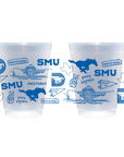 Southern Methodist University (SMU) shatterproof cups, set of 8