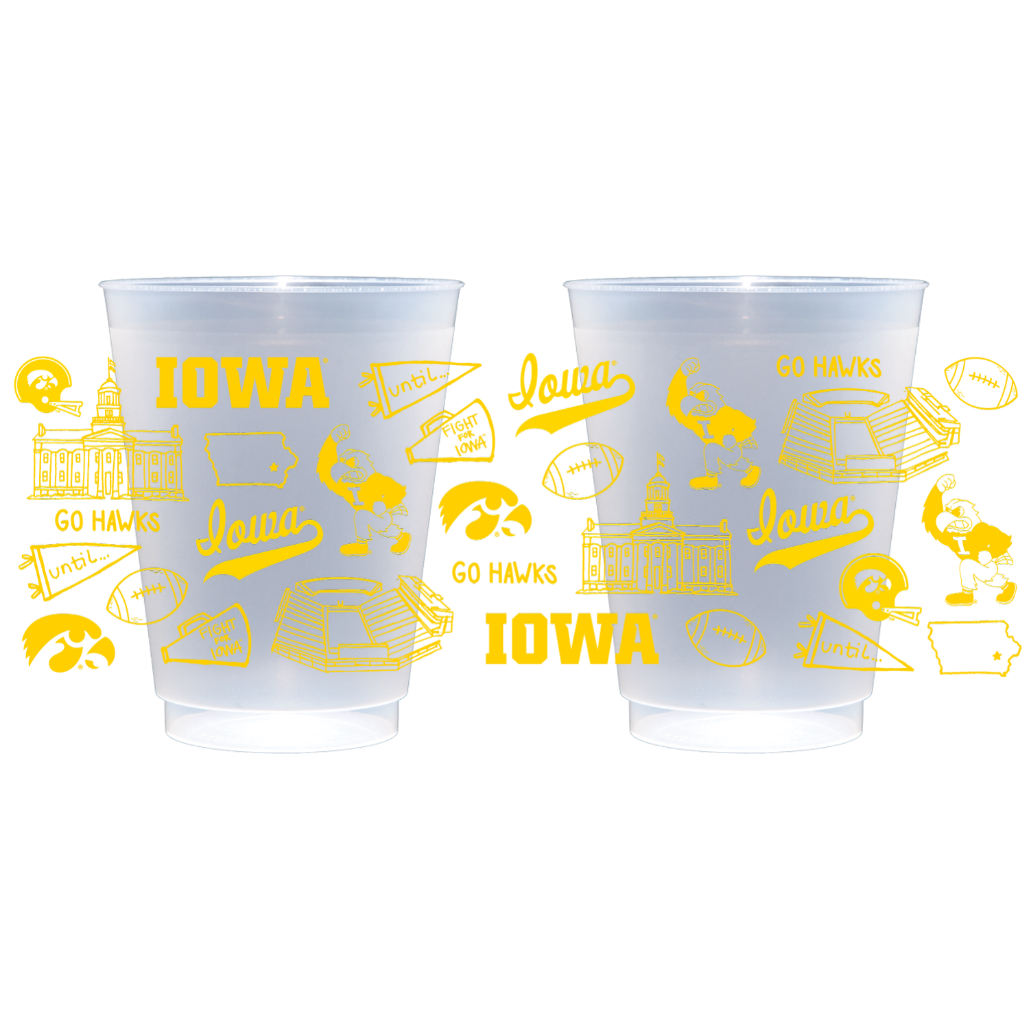 University of Iowa Shatterproof Cups - Set of 8