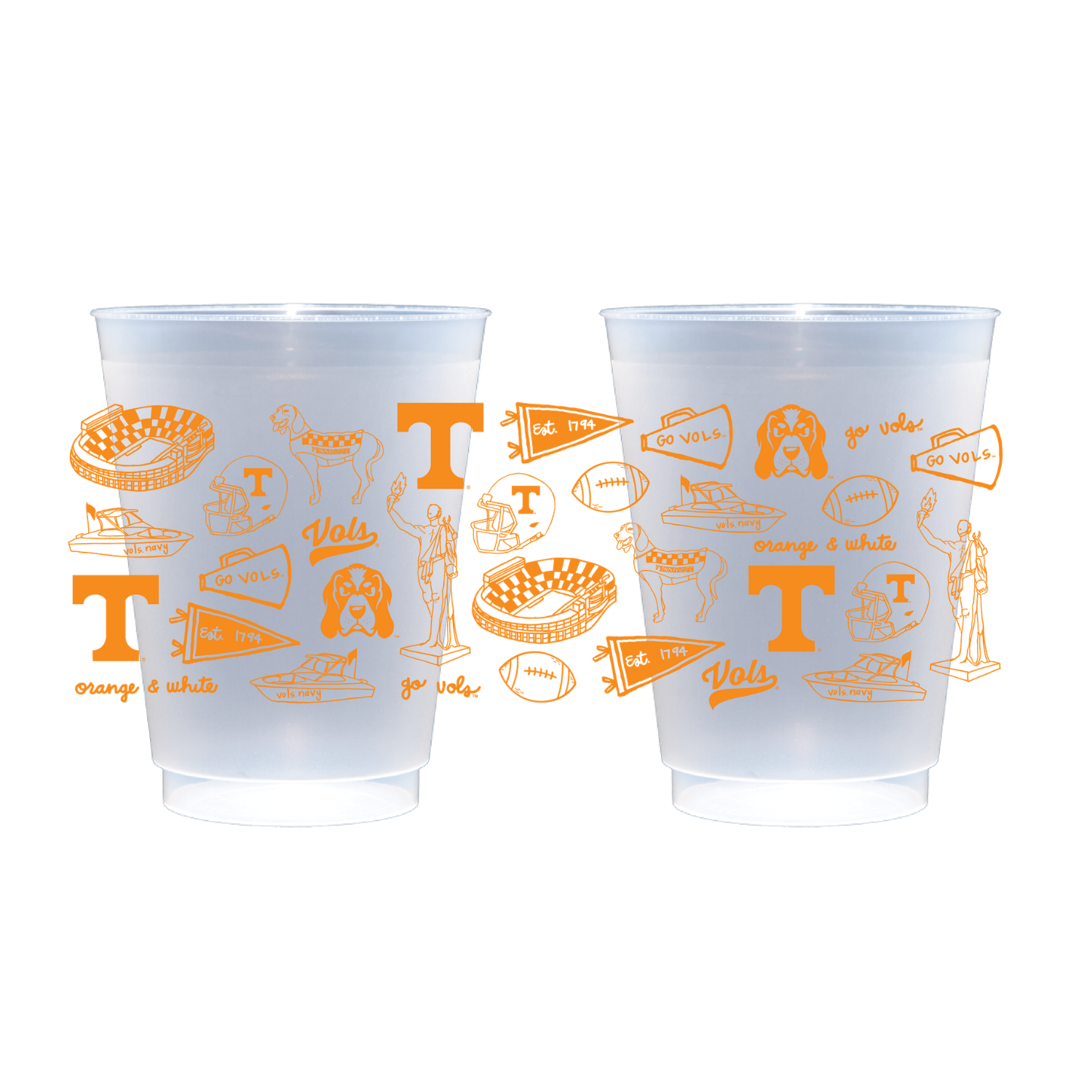 Tennessee Shatterproof Cups - Set of 8 PRE-ORDER
