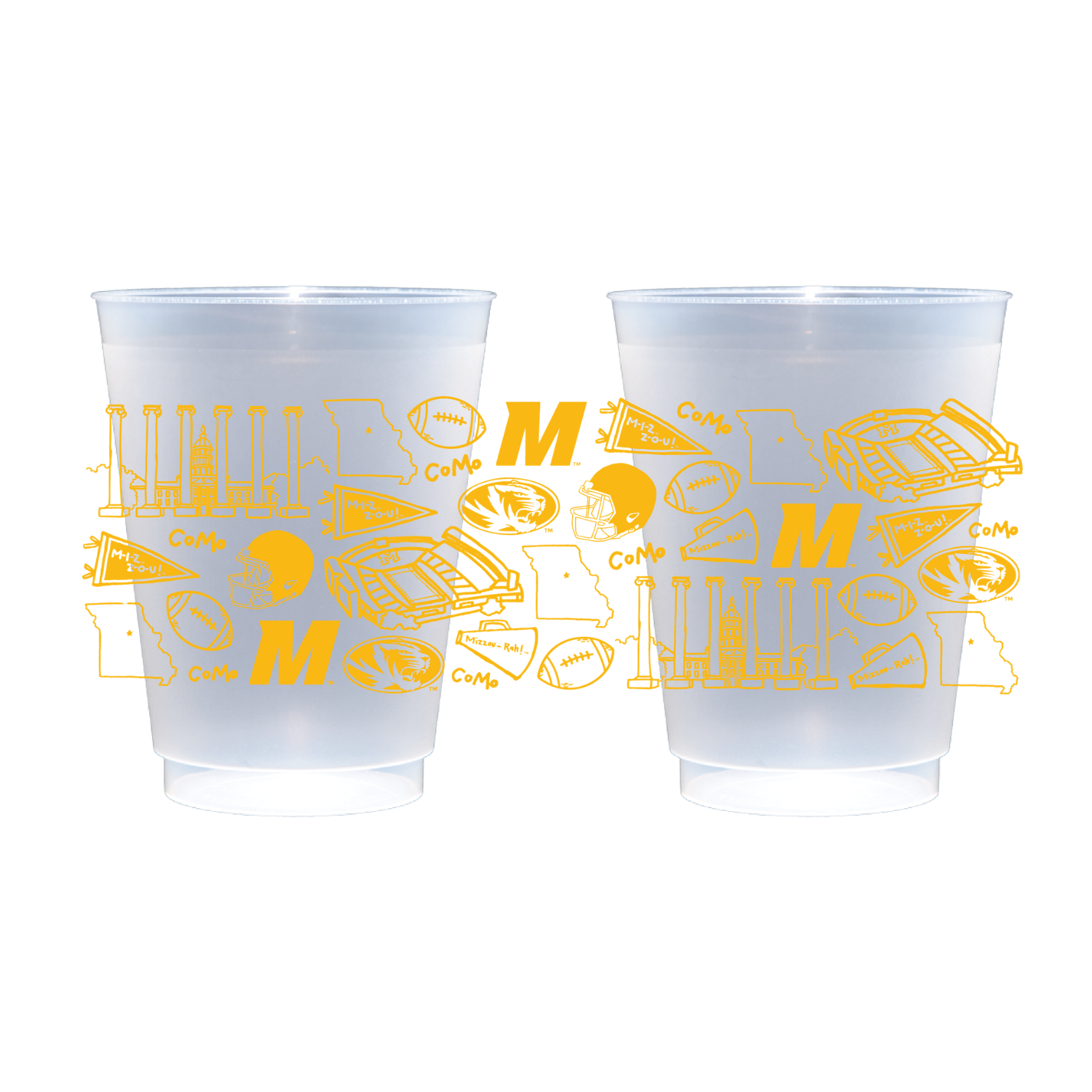 Mizzou Shatterproof Cups - Set of 8
