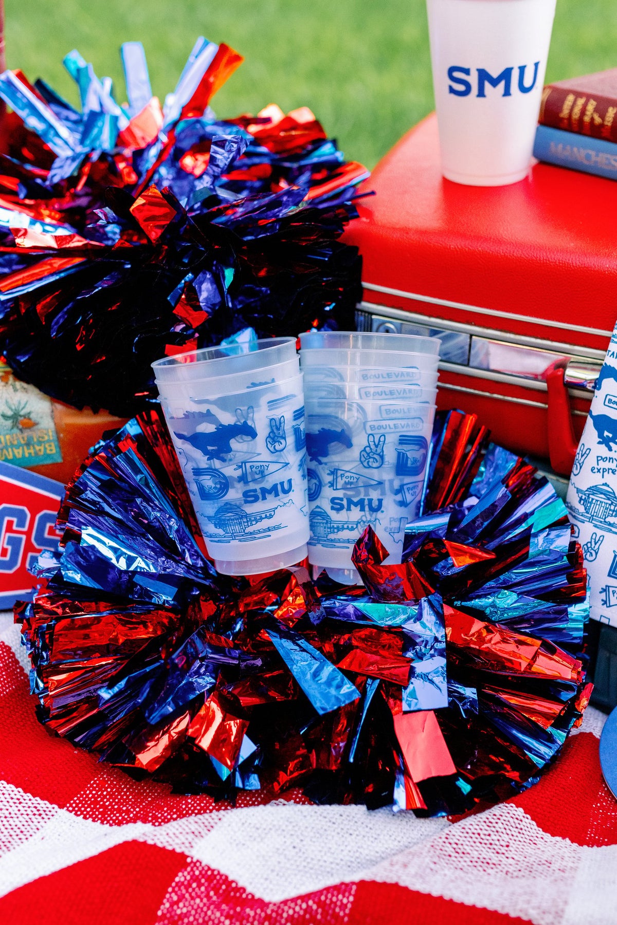 Southern Methodist University (SMU) shatterproof cups – alternate view