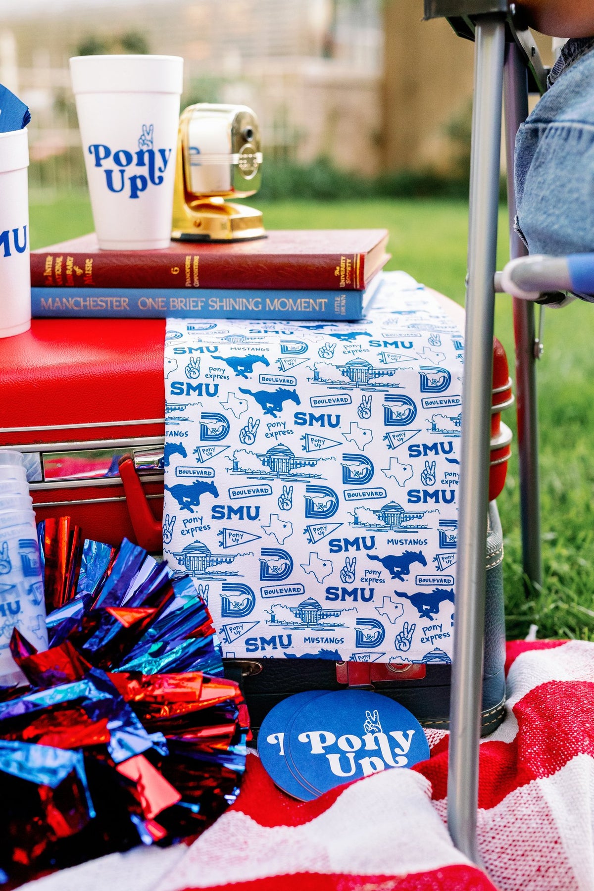 Southern Methodist University (SMU) cotton kitchen towel – alternate view