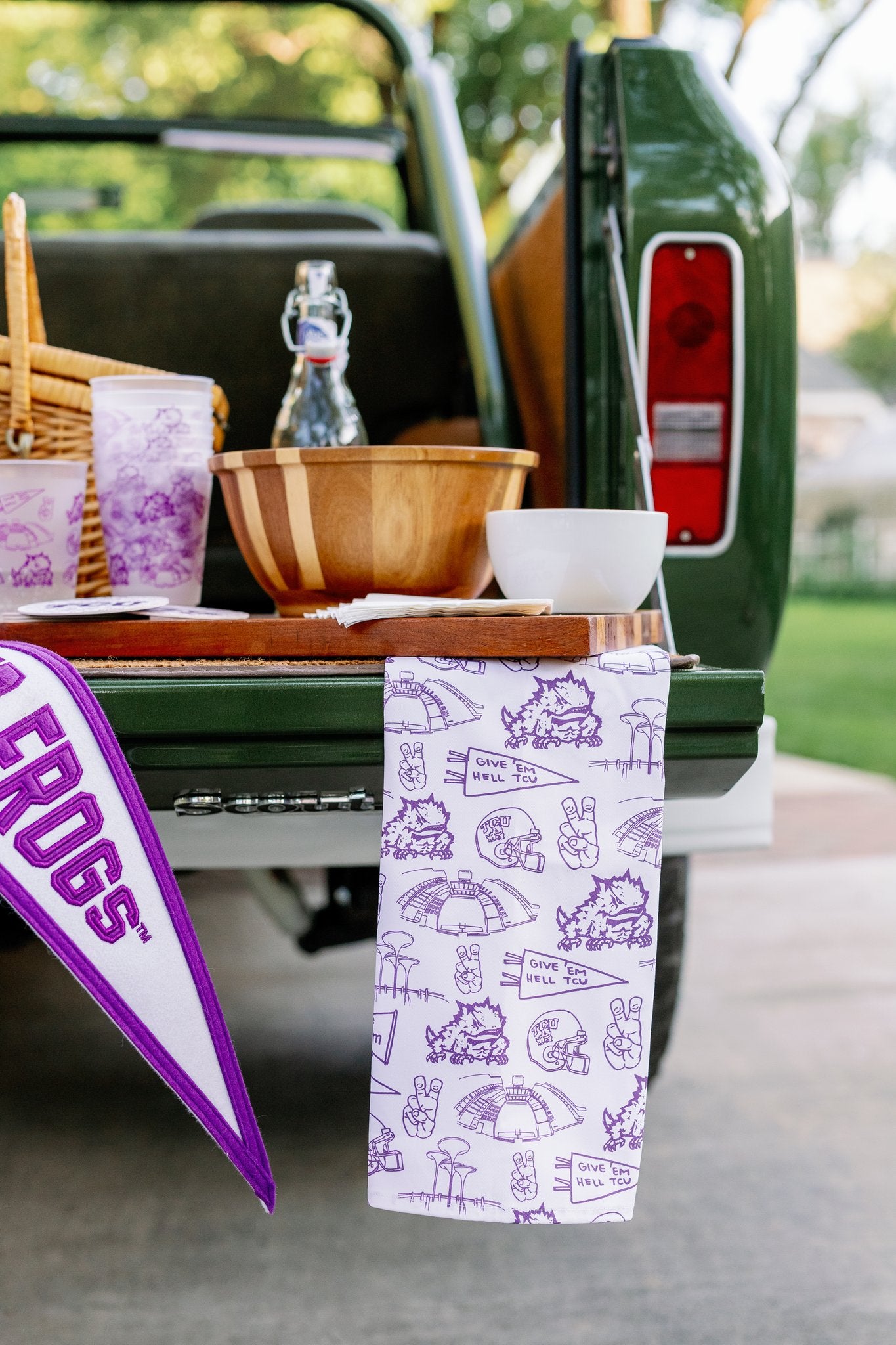 Texas Christian University (TCU) cotton kitchen towel – alternate view