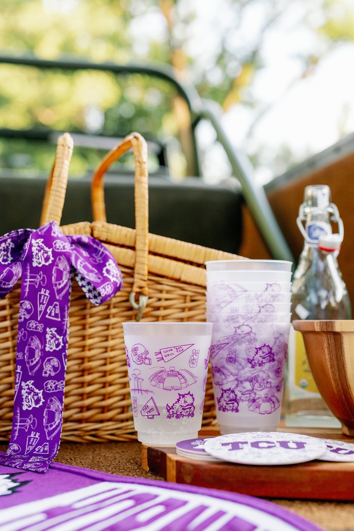 Texas Christian University (TCU) shatterproof cups – alternate view