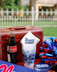 University of Mississippi (Ole Miss) white 3-ply cocktail napkins – alternate view