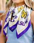 LSU Square Silk Scarf