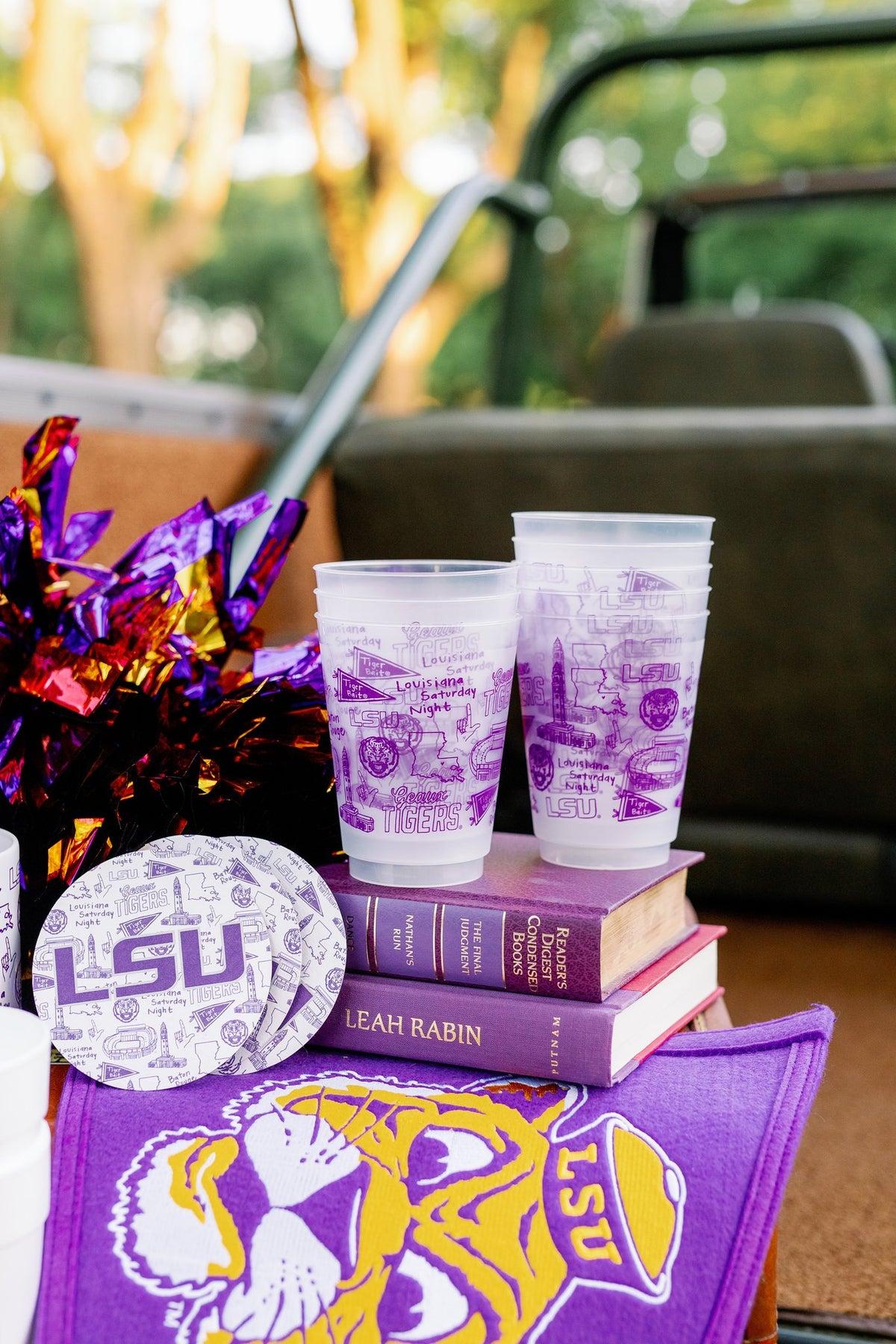 Louisiana State University (LSU) shatterproof cups – alternate view